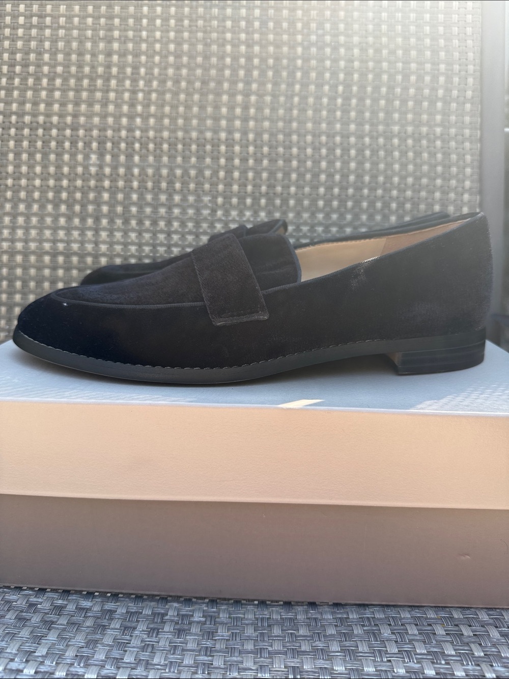 Franco Sarto Hudley Black Velvet Penny Loafers